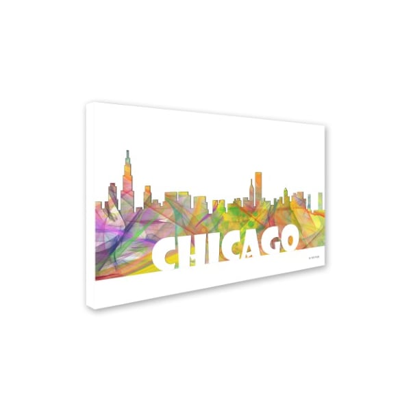 Marlene Watson 'Chicago Illinois Skyline Mclr-2' Canvas Art,22x32